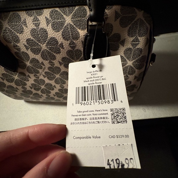 NWT Kate Spade Black & White Purse w/ Crossbody Strap - Picture 4 of 7